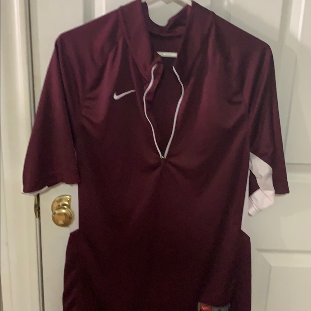 Nike Team Drifit Short Sleeve top with Zipper